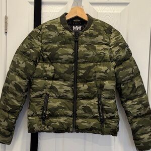 Helly Hansen Green Camouflage Puffer Jacket